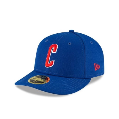 Blue Chicago Cubs Hat - New Era MLB Ligature Low Profile 59FIFTY Fitted Caps USA7560891